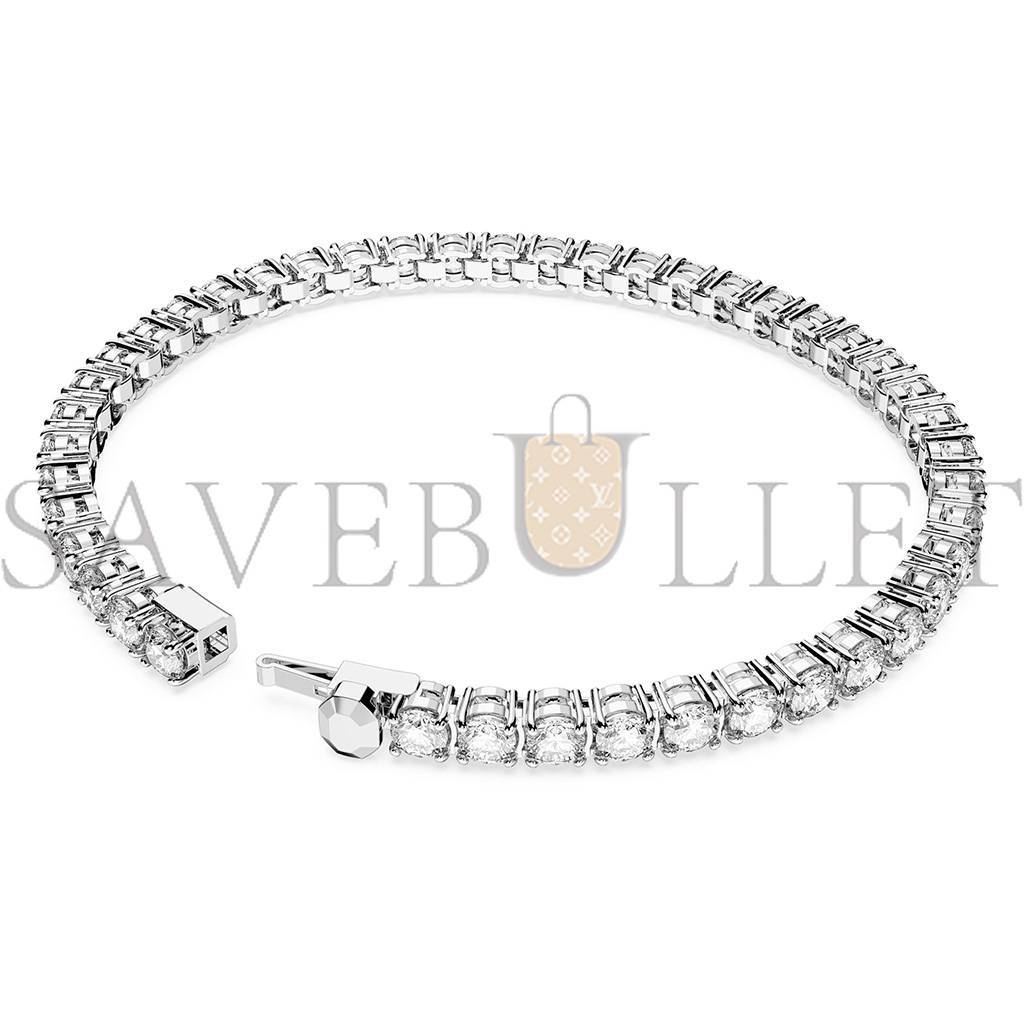 SWAROVSKI MATRIX TENNIS BRACELETROUND CUT WHITE RHODIUM PLATED 5648936 SWAROVSKI MATRIX TENNIS BRACELETROUND CUT WHITE RHODIUM PLATED 5648936